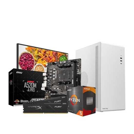 AMD Ryzen 5 5600G Desktop Computer With 22 Inch IPS Monitor