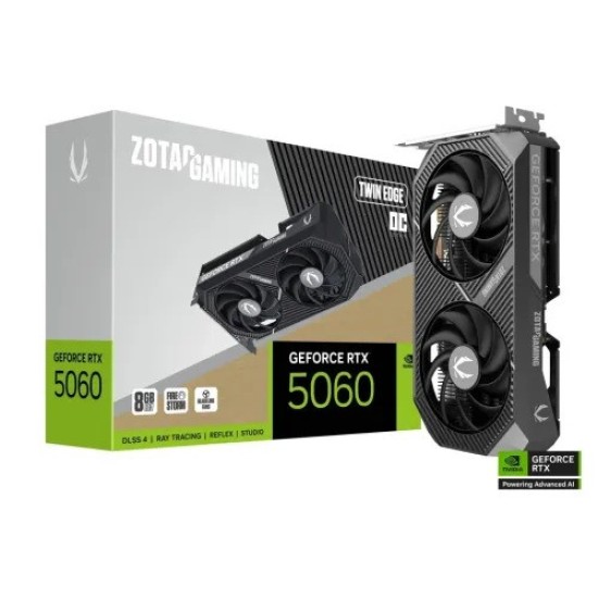 ZOTAC GAMING GeForce RTX 5060 Twin Edge OC 8GB GDDR7 Graphics Card ZOTAC GAMING GeForce RTX 5060 Twin Edge OC 8GB GDDR7 Graphics Card