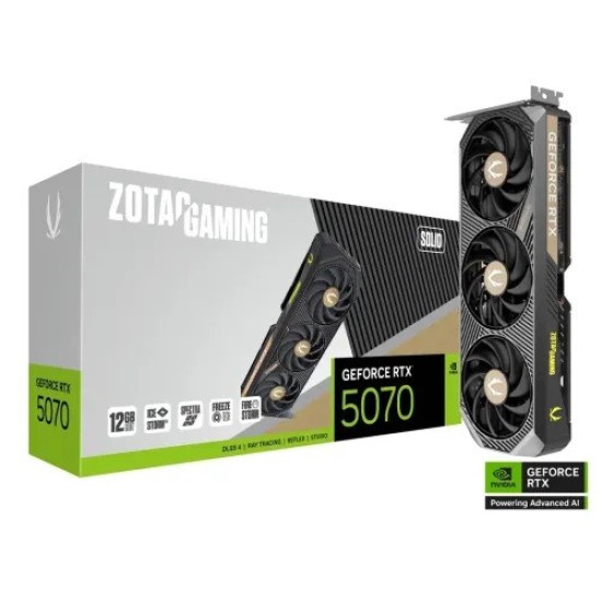 ZOTAC GAMING GeForce RTX 5070 SOLID 12GB GDDR7 Graphics Card ZOTAC GAMING GeForce RTX 5070 SOLID 12GB GDDR7 Graphics Card
