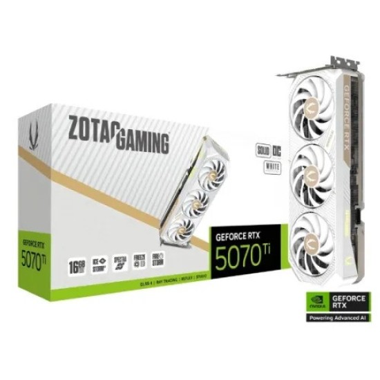 ZOTAC GAMING GeForce RTX 5070 Ti SOLID CORE OC White Edition 16GB GDDR7 Graphics Card ZOTAC GAMING GeForce RTX 5070 Ti SOLID CORE OC White Edition 16GB GDDR7 Graphics Card