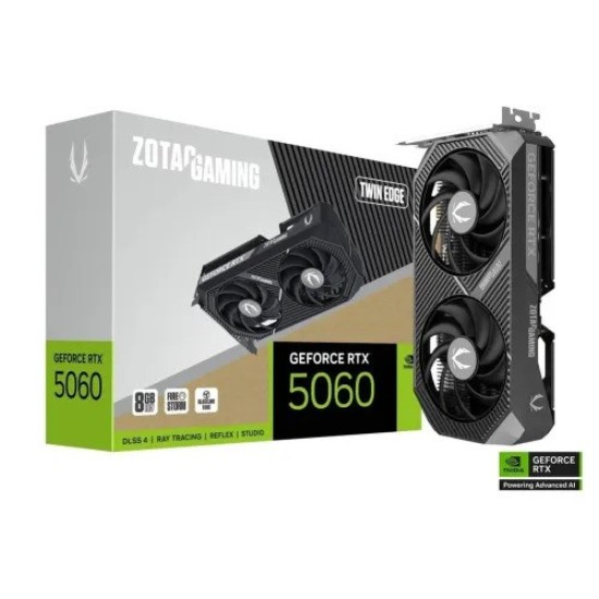 ZOTAC GeForce RTX 5060 Twin Edge 8GB GDDR7 Graphics Card ZOTAC GeForce RTX 5060 Twin Edge 8GB GDDR7 Graphics Card